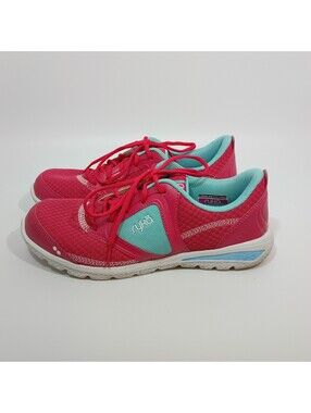 Ryka Access SML Women’s Pink Light-Blue Fabric Running Lace-Up Shoes Size 8M